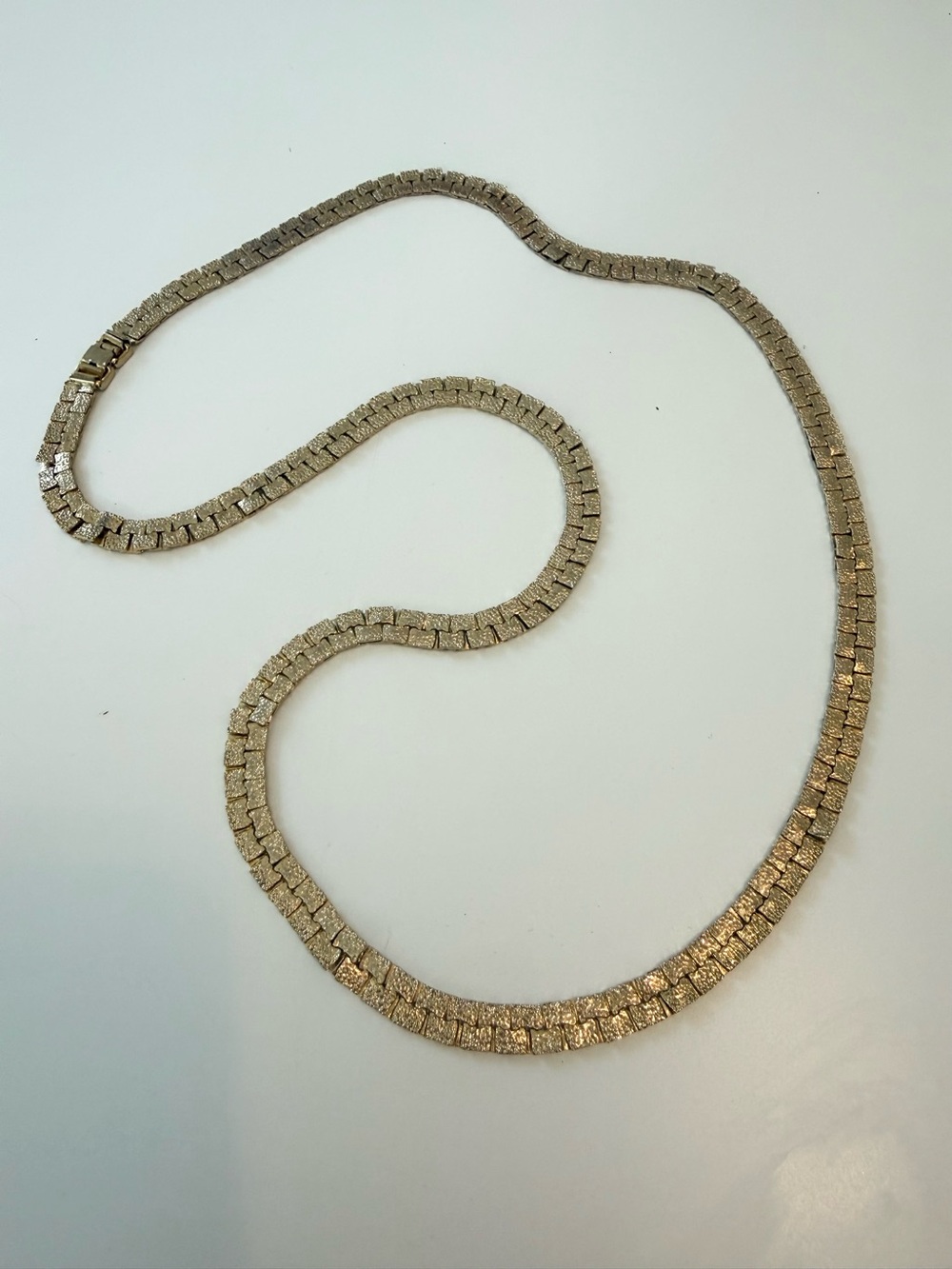 Gold-Tone Textured Box Chain Necklace